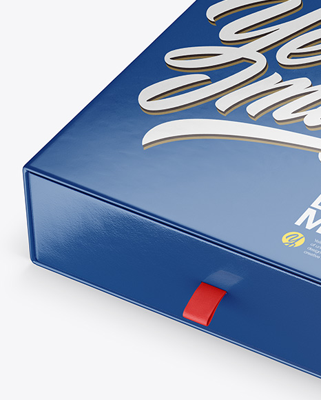 Glossy Paper Box Mockup PSD #3