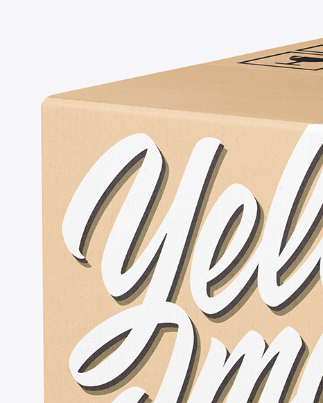Kraft Paper Box Mockup PSD #2