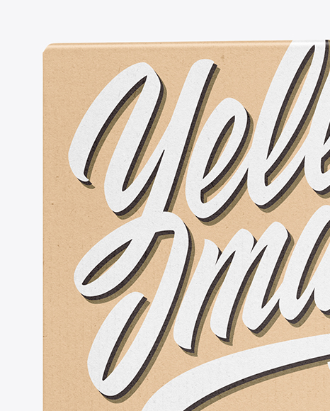 Kraft Paper Box Mockup PSD #2