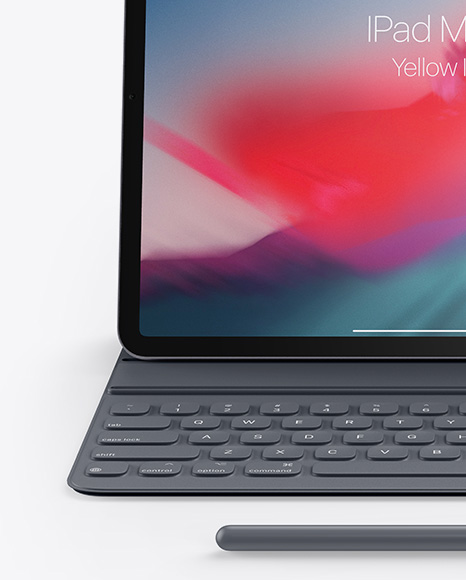 Apple iPad Pro 2018 12.9 Mockup on Yellow Images Object Mockups