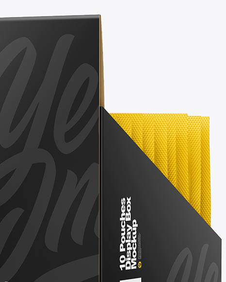 Download 10 Pouches Display Box Mockup In Box Mockups On Yellow Images Object Mockups PSD Mockup Templates