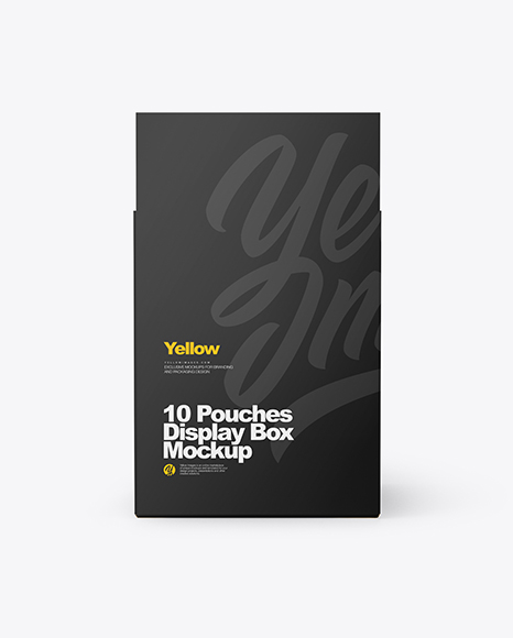 Download 10 Pouches Display Box Mockup In Box Mockups On Yellow Images Object Mockups