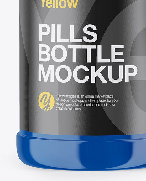 Glossy Plastic Pills Bottle Mockup   Front View PSD #4