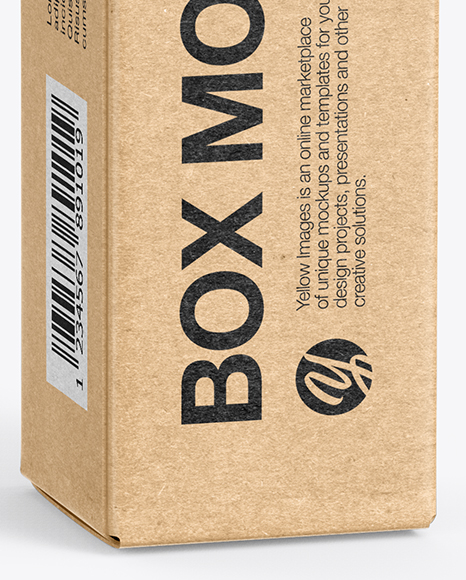 Download Kraft Paper Box Mockup In Box Mockups On Yellow Images Object Mockups PSD Mockup Templates