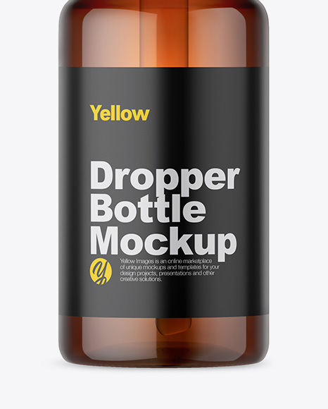 Amber Glass Dropper Bottle Mockup PSD #1