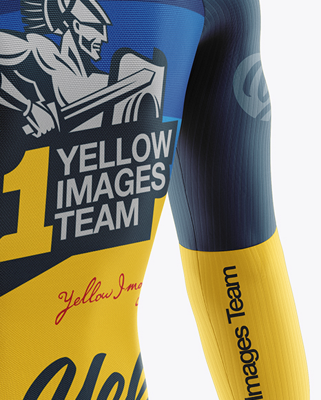 Cycling Speed Suit Mockup Back Half Side View In Apparel Mockups On Yellow Images Object Mockups