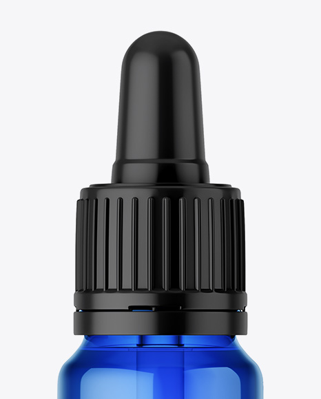 Blue Glass Dropper Bottle Mockup PSD #2