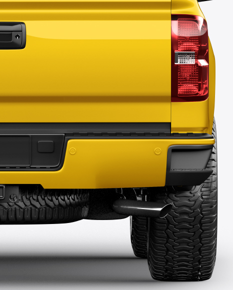 Download Full-Size Pickup Truck Mockup - Back View in Vehicle Mockups on Yellow Images Object Mockups