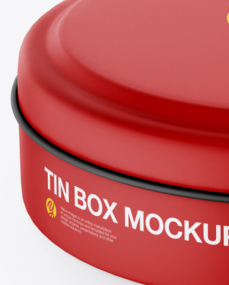 Matte Round Tin Box Mockup PSD #2