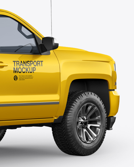 Download Free Full Size Pickup Truck Mockup Back Half Side View In Vehicle PSD Mockups
