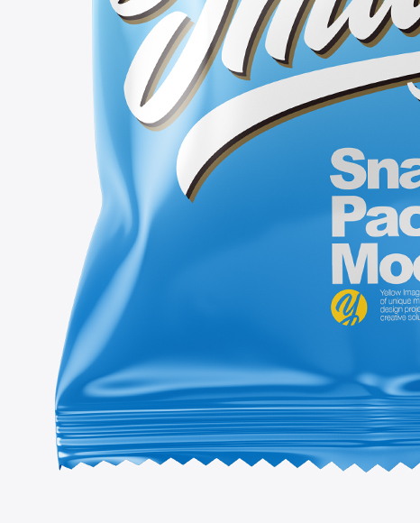 Glossy Snack Package Mockup In Packaging Mockups On Yellow Images Object Mockups