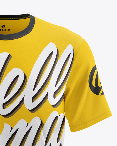 Men s Short Sleeve T Shirt Mockup   Front View PSD #1