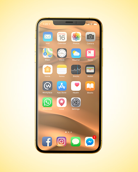 Download Apple Iphone X Mockup In Device Mockups On Yellow Images Object Mockups PSD Mockup Templates