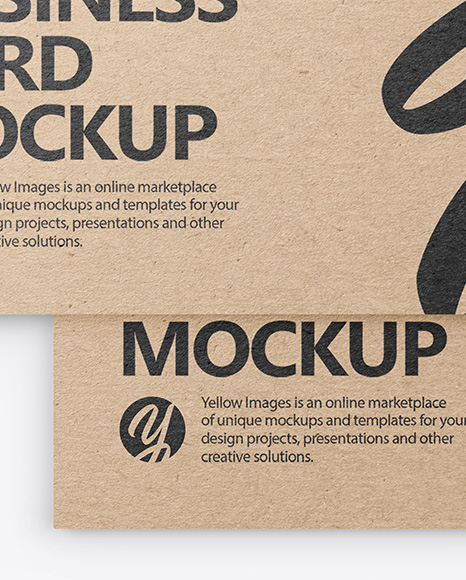 Kraft Business Cards Mockup PSD #6
