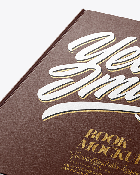 Book w Leather Cover Mockup PSD #3