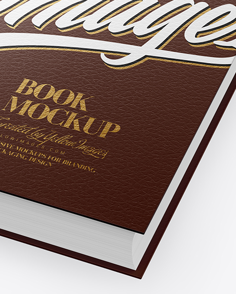 Book W Leather Cover Mockup In Stationery Mockups On Yellow Images Object Mockups