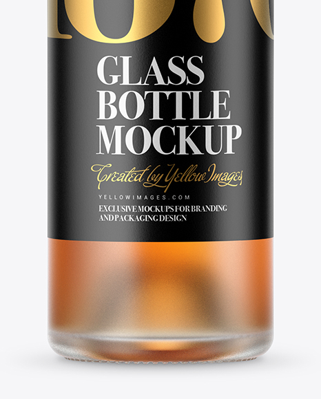 Frosted Glass Whisky Bottle Mockup