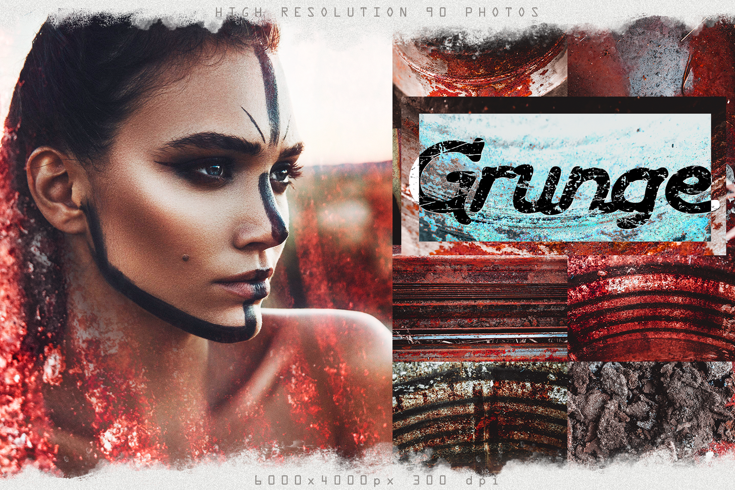 Grunge overlays vintage textures retro effects action preset