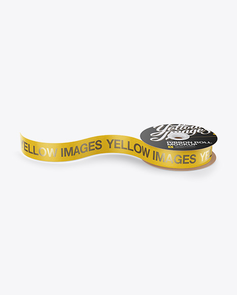 Download Printed Ribbon Roll Mockup High Angle Shot In Object Mockups On Yellow Images Object Mockups PSD Mockup Templates