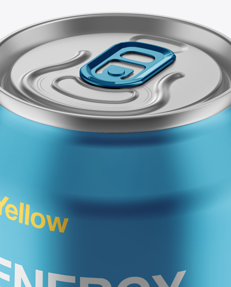 250ml Metallic Aluminium Can Mockup (High-Angle Shot) - Free Download