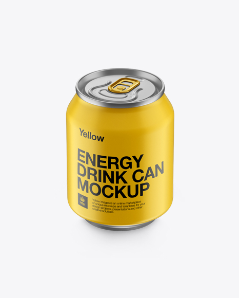 Download 250ml Matte Aluminium Can Mockup High Angle Shot In Can Mockups On Yellow Images Object Mockups PSD Mockup Templates