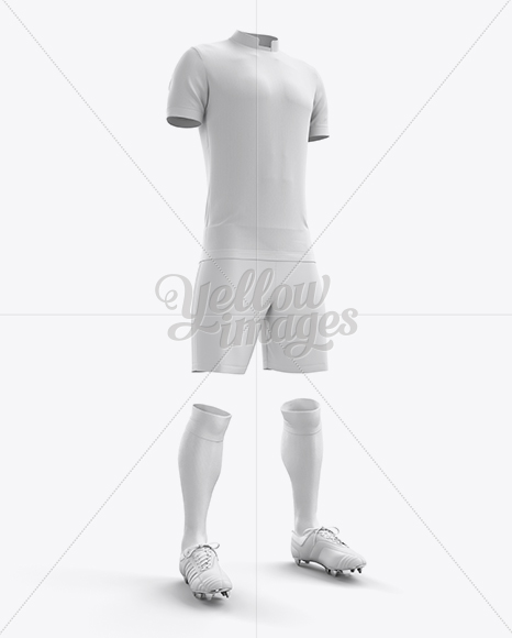 Download Men S Full Soccer Kit With Mandarin Collar Shirt Mockup Hero Shot In Apparel Mockups On Yellow Images Object Mockups