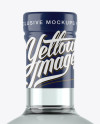 Clear Glass Bottle With Grappa Mockup on Yellow Images Object Mockups