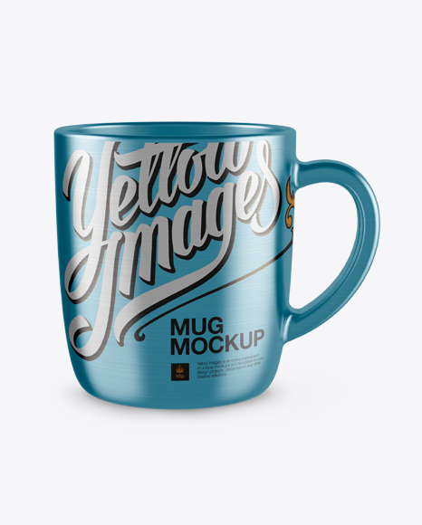 Textured Metal Mug Mockup on Yellow Images Object Mockups