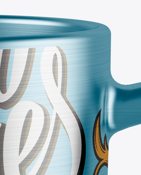 Textured Metal Mug Mockup PSD #2