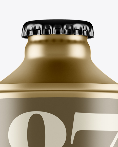 Beer Bottle With Metallic Finish Mockup Beer Bottle With Metallic Finish Mockup