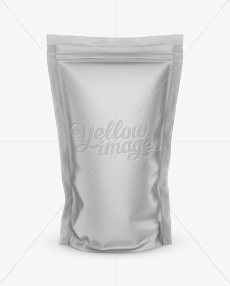 Matte Stand Up Pouch Mockup Front View In Pouch Mockups On Yellow Images Object Mockups