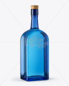 Blue Glass Gin Bottle Mockup