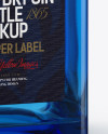 Blue Glass Gin Bottle Mockup