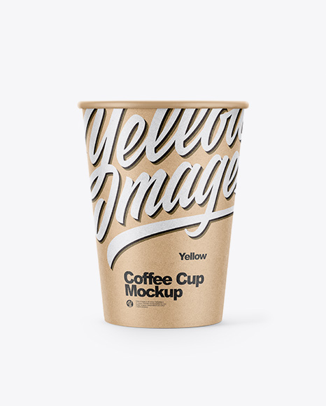 Kraft Paper Coffee Cup Mockup PSD #2