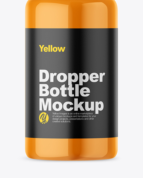 Glossy Dropper Bottle Mockup PSD #1