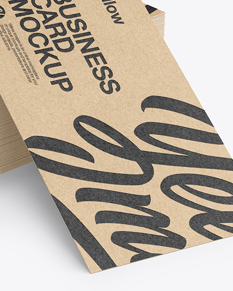 Stack of Kraft Business Cards Mockup PSD #1