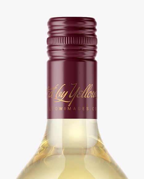 Clear Glass White Wine Bottle Mockup PSD #7