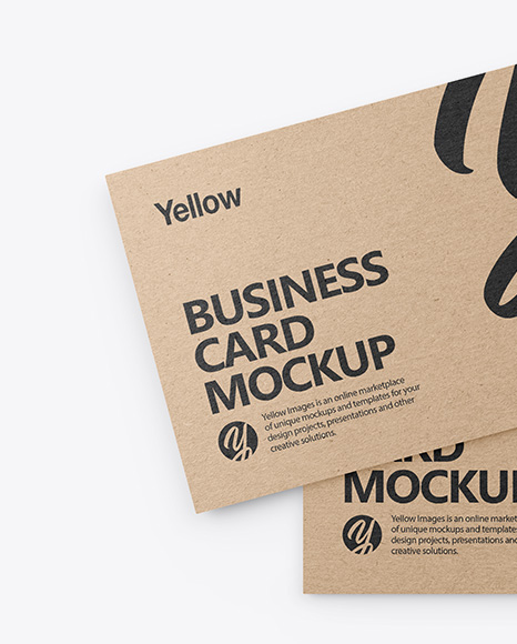 Kraft Business Cards Mockup PSD #2