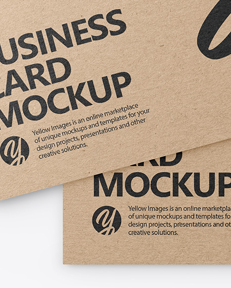 Kraft Business Cards Mockup PSD #6