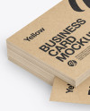 Stack of Kraft Business Cards Mockup