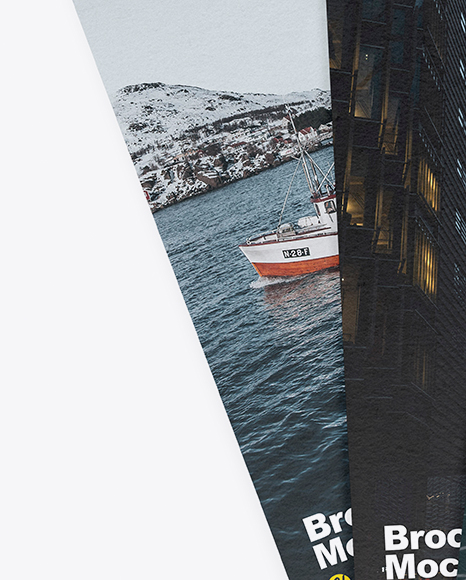 Three Textured Brochures Mockup PSD #2