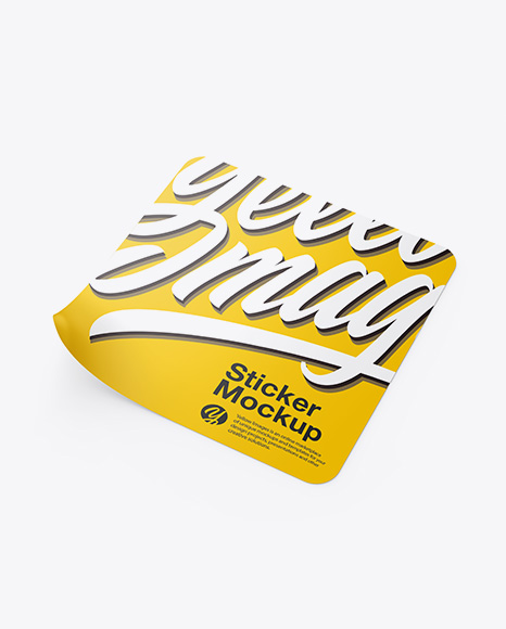 Square Sticker Mockup In Stationery Mockups On Yellow Images Object Mockups