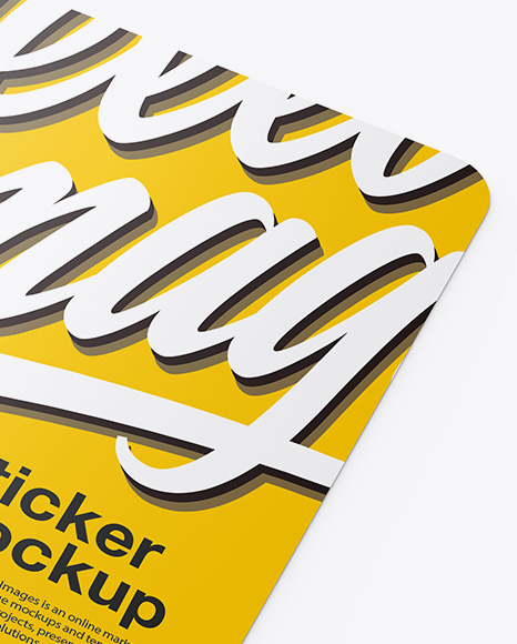 Square Sticker Mockup In Stationery Mockups On Yellow Images Object Mockups