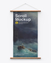 Fabric Scroll Mockup w/ Wooden Handles