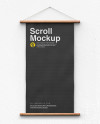 Fabric Scroll Mockup w/ Wooden Handles