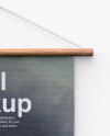 Fabric Scroll Mockup w/ Wooden Handles