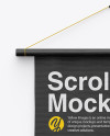 Fabric Scroll Mockup w/ Wooden Handles
