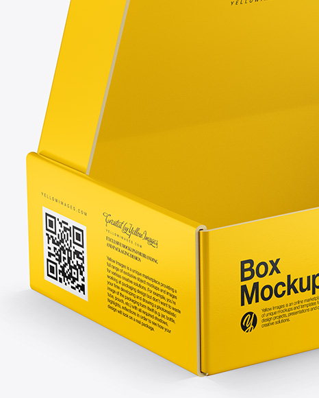 Download Glossy Paper Box Mockup In Box Mockups On Yellow Images Object Mockups PSD Mockup Templates