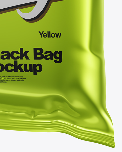 Metallic Snack Bag Mockup PSD #1