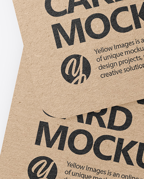 Kraft Business Cards Mockup PSD #6